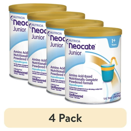 (4 pack) Neocate Junior Amino Acid-Based Formula without Prebiotics – Unflavored – 14.1 Oz Can