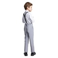 thumbnail image 3 of Wehilion Boys Suits 4 Pieces Baby Suits Wedding Party Suit Set Little Gentleman Waistcoat Prom Tuxedo Dress suit Outerwear Party Shirt+Tie+Pants+braces Outfits Clothes Set for Kids Gray, 3 of 5