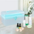 thumbnail image 2 of Xuanheng Nail Art Storage Box Clear with Compartments for Nail Drill Tool Nail Rhinestone blue, 2 of 8