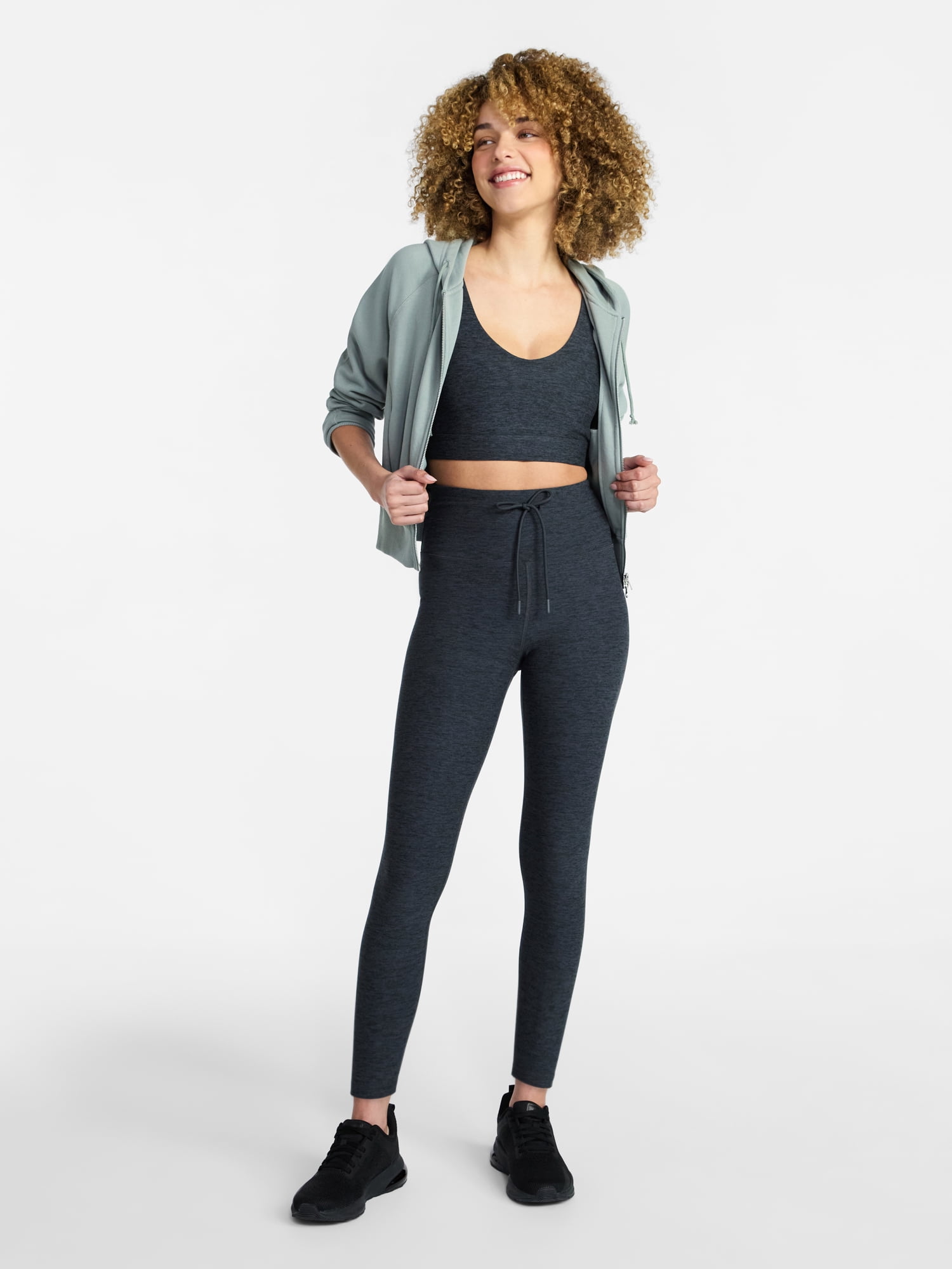 Athletic Works Women's ButterCore Compression Leggings with Drawstring, 7/8 Length, Sizes XS-XXXL
