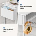 thumbnail image 5 of Atilioo 31" Small Computer Desk with 2 Fabric Drawers & Headphone Hook, PC Writing Study Table with Sturdy Metal Frame, Easy Assembly for Home Office, White, 5 of 7