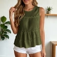 thumbnail image 2 of MAFYTYTPR Women's Tiered Ruffle Knit Tank Tops Spring Summer Solid Color Round Neck Casual Tops for Everyday Wear 1PC S-XXL, 2 of 9