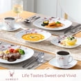 thumbnail image 2 of Veweet Series Annie Juegos De Vajilla De Porcelana Para 6 Platos Blancos Con Flores Rosas Juegos De Cena De 30 Piezas Que Incluyen Platos Llanos Platos De Postre Juego De Platos Hondos Tazas Y Platill, 2 of 5