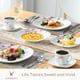thumbnail image 2 of Veweet Series Annie Juegos De Vajilla De Porcelana Para 6 Platos Blancos Con Flores Rosas Juegos De Cena De 30 Piezas Que Incluyen Platos Llanos Platos De Postre Juego De Platos Hondos Tazas Y Platill, 2 of 5