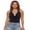 Black, variant on Women Halter Top, Tie-up Sleeveless Tops Backless Studded Summer Vest for Club Party