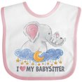thumbnail image 3 of Inktastic I Love My Babysitter Elephant Family Boys or Girls Baby Bib, 3 of 4