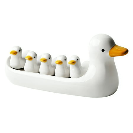 

6Pcs Duck Shape Chopstick Rest Spoon Holder Set Ceramic Chopstick Holder Ceramic Duck Chopsticks Stand Rest Fork Stand for Tableware Utensils Dish