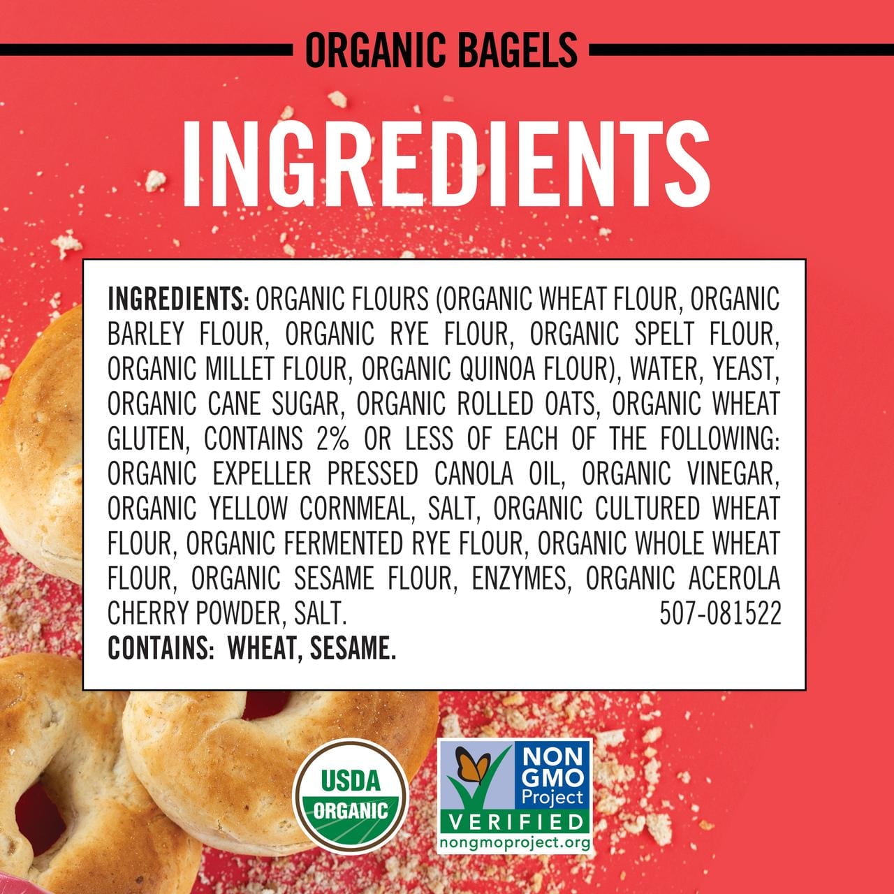 Dave's Killer Bread Plain Awesome Bagels, Organic Bagels, 15g Whole Grains per Bagel, 5 Count