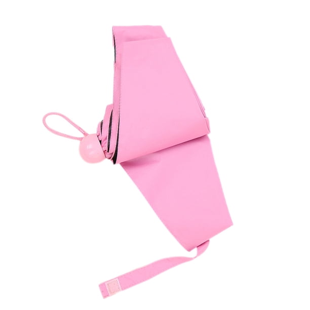 Bewildely Paraguas de 5 pliegues, miniparaguas de bolsillo a prueba de viento, sombrilla para lluvia y sol, suministros de trabajo de viaje Paraguas de lluvia Rosado Bewildely HA005385-04