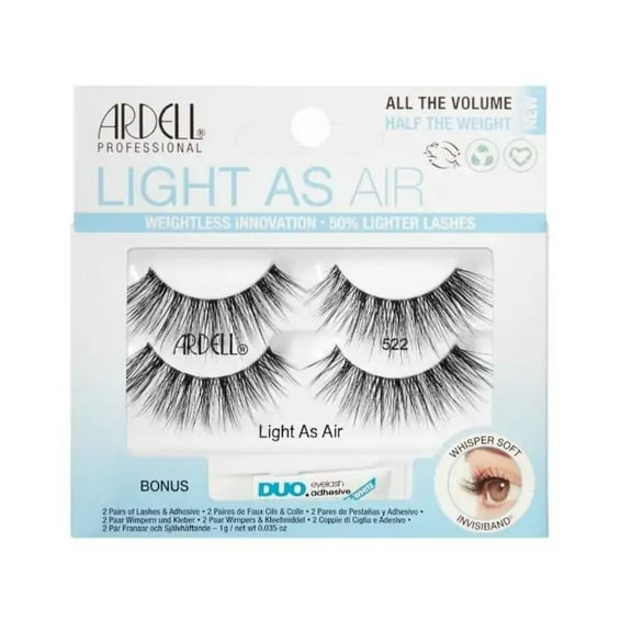Ardell - 2 Pairs - Light As Air 522 w/ DUO Pipette