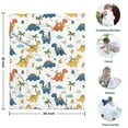 thumbnail image 4 of White Dinosaurs Palms Eggs Pattern Blanket,Comfortable Soft Lamb Wool Throw Blanket,All Season,Warm Lightweight Blankets for Sofa Bed Couch Living Room Chair,30"x40", 4 of 4