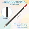 thumbnail image 2 of 2H Drawing Pencils for Sketching, 12PCS Sketch Pencils for Drawing Art Pencils Graphite Wood Pre-sharpened for Drawing Sketching Artists, Black Red, 2 of 6