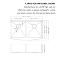 thumbnail image 5 of Logmey 33"Lx20"W Double Bowl Farmhouse Kitchen Sink  Stainless Steel Sink with Strainer, 5 of 9