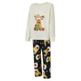 thumbnail image 3 of Elippeo Family Matching Christmas Pajamas, Cartoon Reindeer Print Long-Sleeved Tops + Trousers/Romper Sleepwear Outfits, 3 of 10