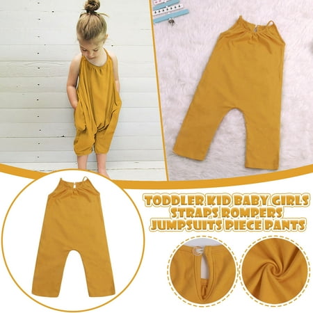 

Leutsin Toddler Girls Baby Kids Jumpsuit Solid Color Romper Summer Outfits
