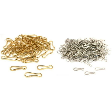 Gold Plated Jewelry Findings - Gold & Nickel Plated Lanyard Hooks Key Chain Craft Jewelry Findings Kit 400 Pcs
