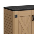 thumbnail image 5 of ModFusion 262 Gallon Resin Storage Shed with Double Lock, Handrail, Metal Rod, 4x2.4x3.4 ft Plastic Outdoor Trash Can Storage, Deck Box, Brown, 5 of 10