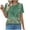 Green 02, variant on Women's Tshirts Short Sleeve Floral Print Tee Shirts Casual Summer Trendy Pleated Crewneck Dressy Tunic Tops (L, Blue 01)