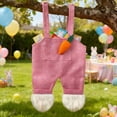 thumbnail image 6 of yulier Easter Bunny Overalls Storage Bag, Easter Party Candy Bag, Easter Gift Bags for Easter Party Decoration Supplies, Pink, 6 of 6