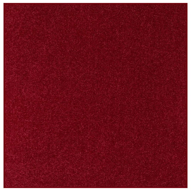 Ambiant Pet Friendly Solid Color Area Rugs Burgundy - 7' Square