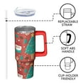 thumbnail image 3 of 30oz Holiday Tumbler with Straw and Handle, Snowman Stainless Steel Insulated Cup Holiday Coffee Water Bottle, 3 of 5