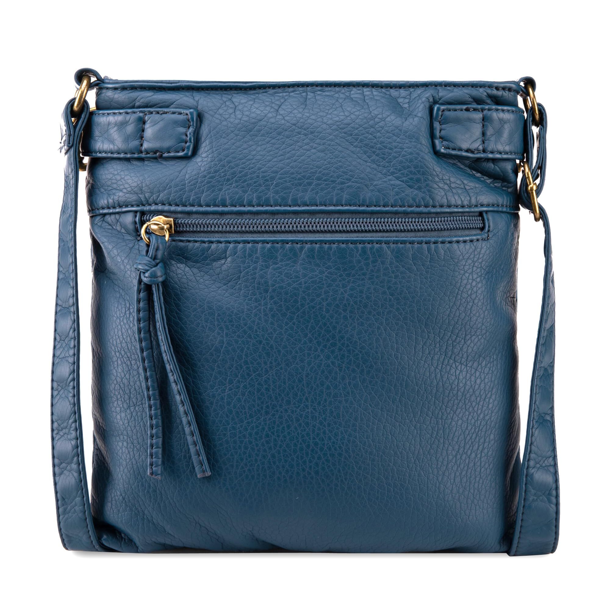 Montana West Crossbody Bag for Women Soft Washed Leather Multi Pocket Shoulder Purses, Blue