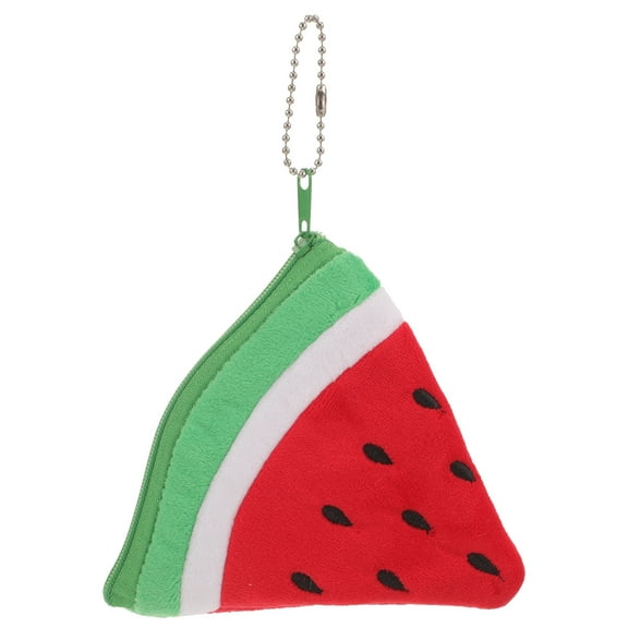 Key Chain Wallet Zipper Purse Plush Purse Watermelon Shape Plush Change Purse