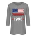 thumbnail image 3 of Women's 1996 T-Shirt 30th Birthday Shirts Casual 3/4 Sleeve Printed Party Tee Tops,XXXL,Gray, 3 of 4