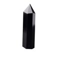 thumbnail image 5 of Adornos de pilar hexagonal de una sola punta de obsidiana de cristal natural, pilar hexagonal de piedra cruda de energía de yoga, 5 of 5