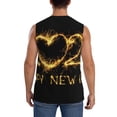 thumbnail image 4 of Fotbe Men's Happy New Year 2025 D Print Men's Sleeveless Muscle Tank Tops Casual T-Shirts for Gym Workout Beach-3X-Large, 4 of 8