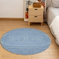 thumbnail image 4 of Round Blue rug 5x5, Hand tufted carpet, Area rugs for Bed, Living room., 4 of 7