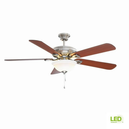 Hampton Bay Rothley 52 In Led Brushed Nickel Ceiling Fan 51563