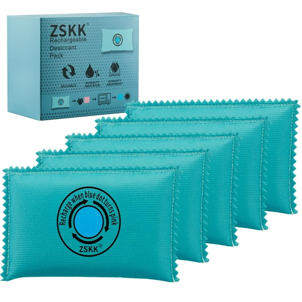 Paquete desecante ZSKK de gel de sílice recargable, 100 g x 5