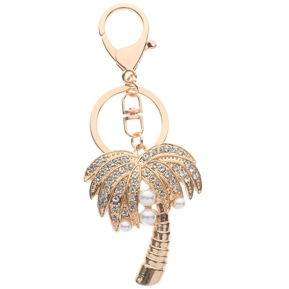 KALLORY Key Bag with Rhinestones and Coconut Tree Charm for Women and Men Accessories