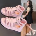 thumbnail image 6 of Aojekbee Girls Summer Gladiator Sandals PU Leather Hollow Out Non Slip Shoes with Ankle Zipper, 6 of 8