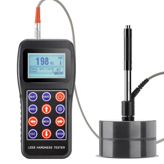 Metal Hardness Tester Kit, Leeb Hardness Tester with Test Block, Digital Hardness Tester, Durometer Hardness Testing Equipment with 7 Types of Hardness Systems（HL、HB、HRB、HRC、HRA、HV、HS）