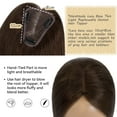 thumbnail image 3 of Benehair Clip In Hairpiece 100% Remy Real Human Hair Topper Hair Piece Wigs Handtied Lace Base For Woman Thin Hair Loss Top Piece 8cmx10cm Brown, 3 of 8