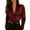 Wine, variant on Women's Deep V-Neck Satin Blouse Long Sleeve Drape Ruched Front Top Business Casual Shirt Elegant Evening Wear​​ Black