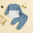thumbnail image 5 of Towmus Infant Baby Boy Fall Winter Clothes Outfits Hooded Color Block Long Sleeve Sweatshirt Pants Set Toddler Clothes 6 12 18 24 Months 2T, 5 of 8