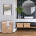 thumbnail image 3 of Seville Classics Lidded Foldable Water Hyacinth Laundry Basket with Washable Liner, Brown, 3 of 9