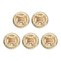 Uxcell 5pcs Metal Round Buttons 25mm Alloy Shank Sewing Craft Buttons, Gold