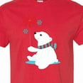 thumbnail image 4 of Inktastic Polar Bear, Bear with Scarf, Cute Bear, Snowflakes T-Shirt, 4 of 5