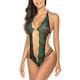 thumbnail image 2 of Mujeres Sexy Halter Body Ropa interior Cuello en V profundo Ropa interior de encaje floral, Verde, S seitruly XX000181-02, 2 of 7