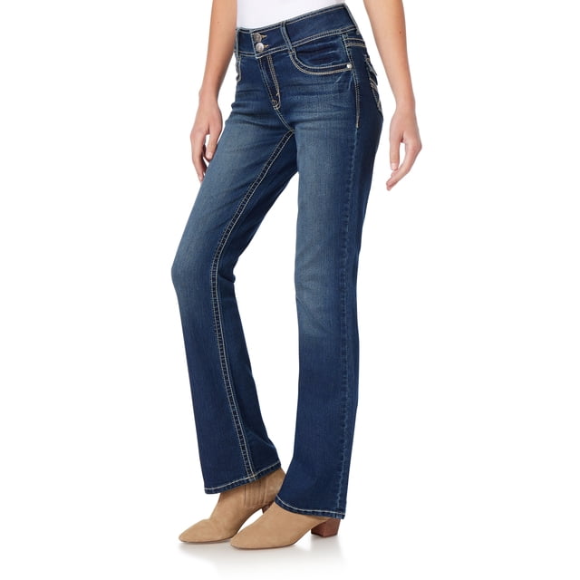 WallFlower Women's Luscious Curvy Bootcut Mid-Rise Insta Stretch Juniors Jeans (Standard and Plus)