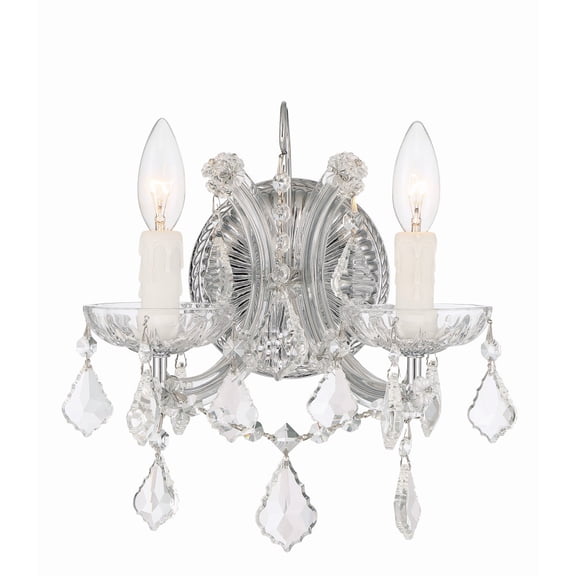 4472-CH-CL-I Crystorama Lighting Maria Theresa - Two Light Wall Sconce in Classic Style - 10.5 Inches Wide by 12.5 Inches High-Polished Chrome