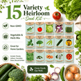 thumbnail image 2 of Heirloom Vegetable & Herb Seed Kit – 15 Variety Garden Pack – Non-GMO Seeds for Planting – Includes Tomato, Lettuce, Cucumber, Onion, Broccoli & More, 2 of 7