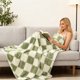 thumbnail image 3 of Manta de Lana Lanzar Flanela Nap Manta de Aire Acondicionado 100x70cm, Manta de Lana Gruesa para Cama de Invierno Sofá Azul Rosa Café Verde Amarillo, 3 of 6