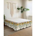 thumbnail image 2 of Pastoral Floral Plant Bed Skirt King Size 16" Drop Sage Sunflower Eucalyptus Leaves Beige Ruffled Wrap Around Bed Skirts Adjustable Elastic Bedskirt Dust Ruffle for King Size Bed, 2 of 7