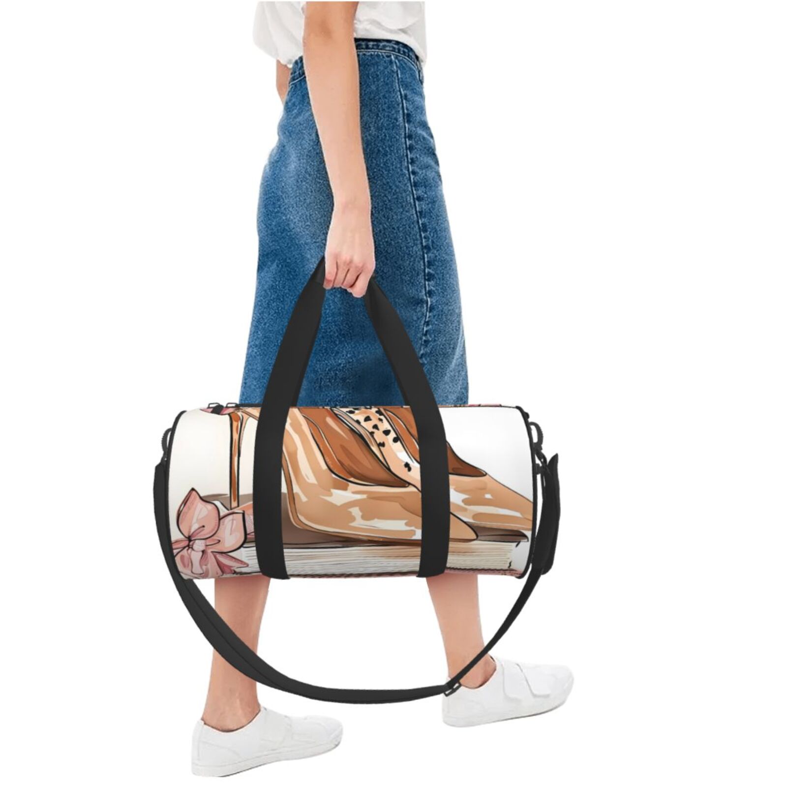 Vsdgher Stylish High Heels On Books 45L Foldable Duffel Bag, Sports Gym Bag,Overnight Bag, Portable Weekender Bag for Airplanes