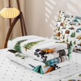 thumbnail image 5 of Homewish Rustic Botanical Pine Tree Zipper Full Size Comforter Sets with Fitted Sheet and 2 Pillowcases,Country Camping Zipper Bedding Set For Boys Kids,Reversible,4-Piece, 5 of 7